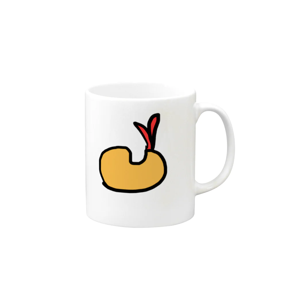 えいとのゆるいコレクションのポップコーンシュリンプ Mug :right side of the handle