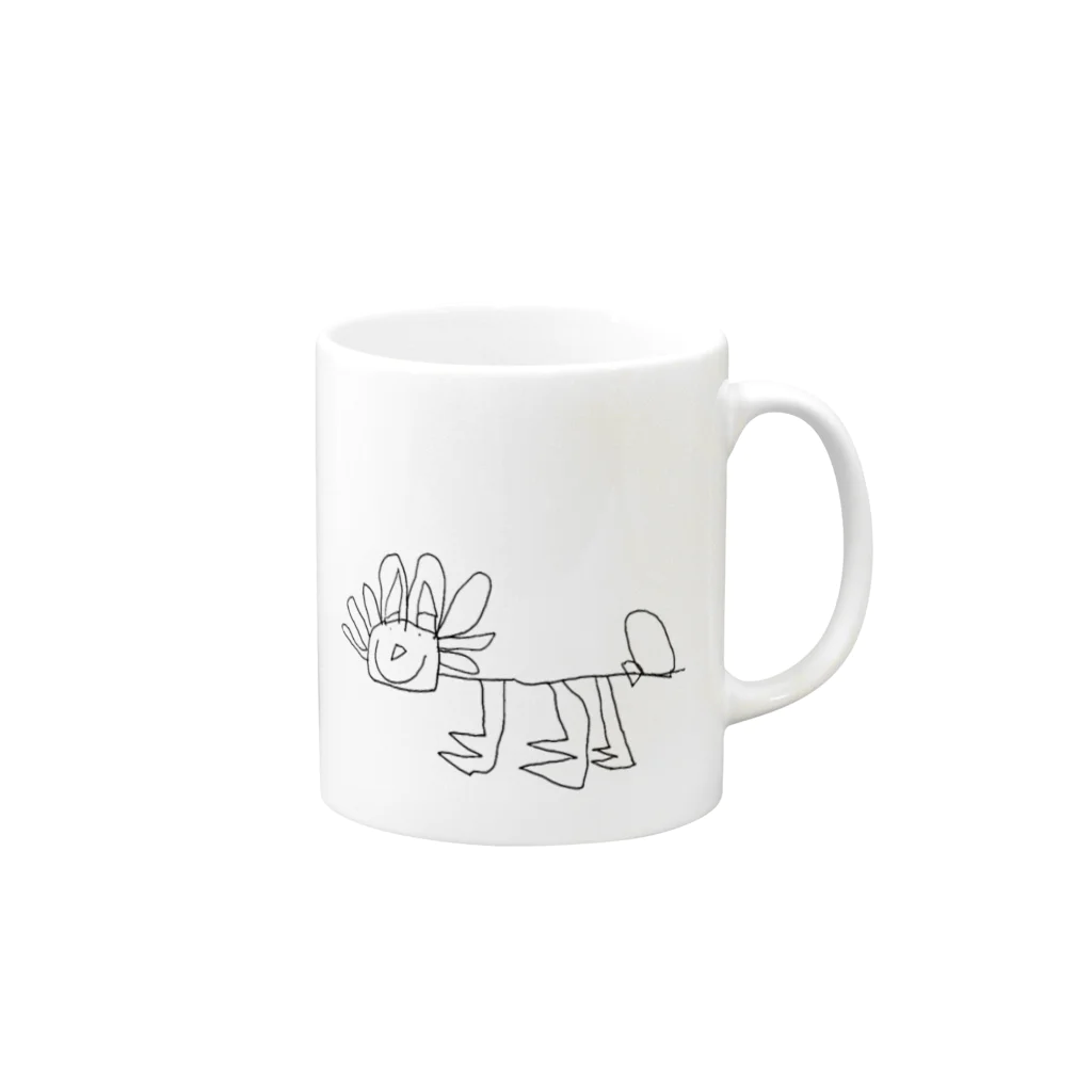 gon 's familyのやさしいトリケラトプス Mug :right side of the handle