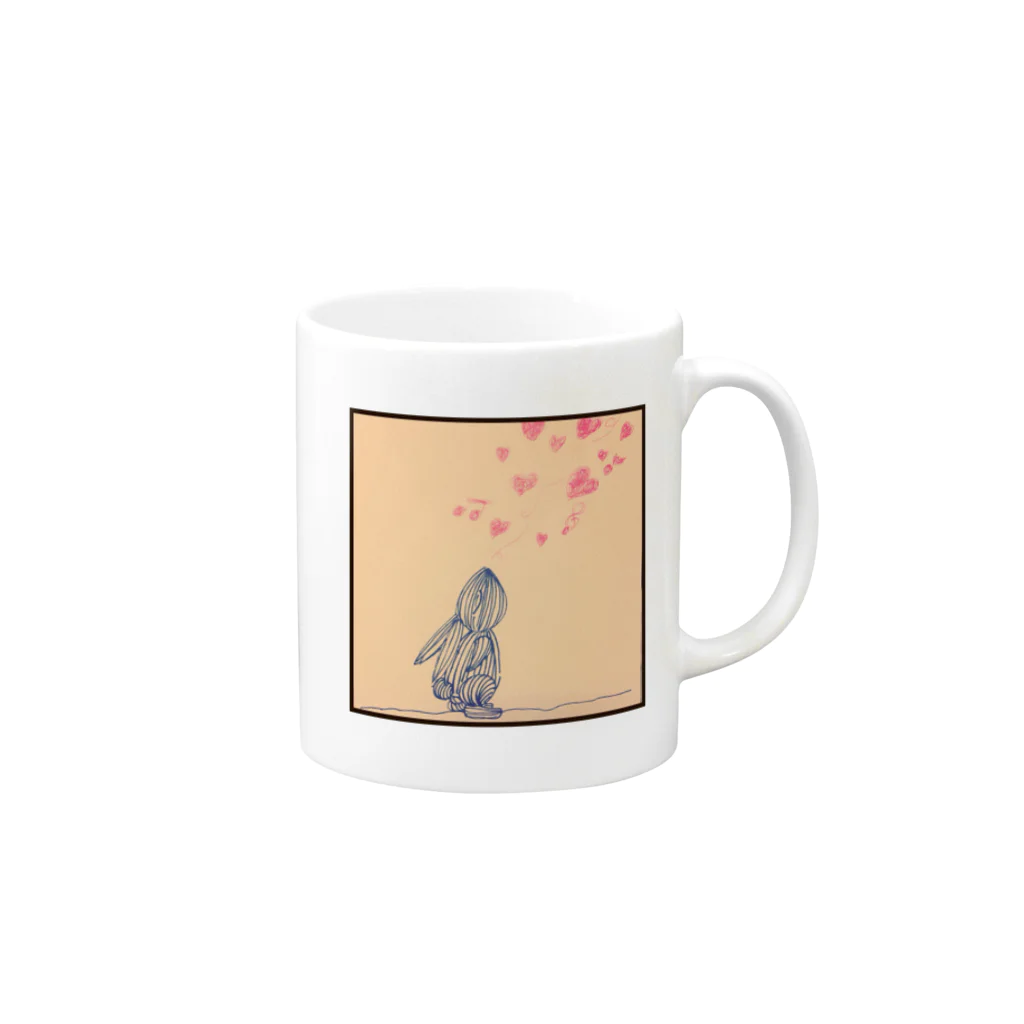 ⌘うさぎとアタシ⌘の真っ黒うさぎのアイ愛の歌 Mug :right side of the handle