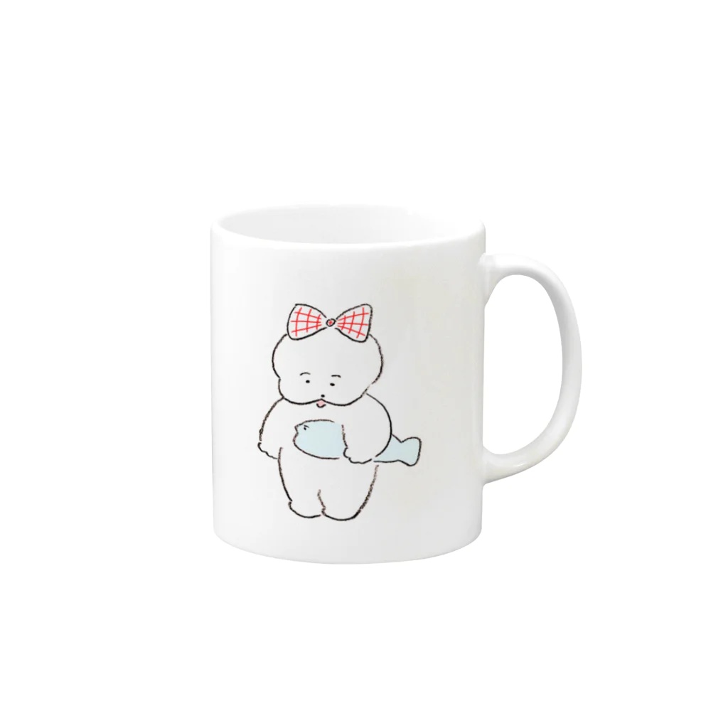 ワヌ山のワヌ美ちゃん Mug :right side of the handle