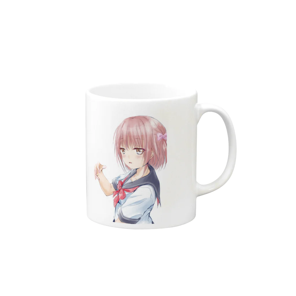 はじめとみかんのグッズのお部屋の女子高生 Mug :right side of the handle