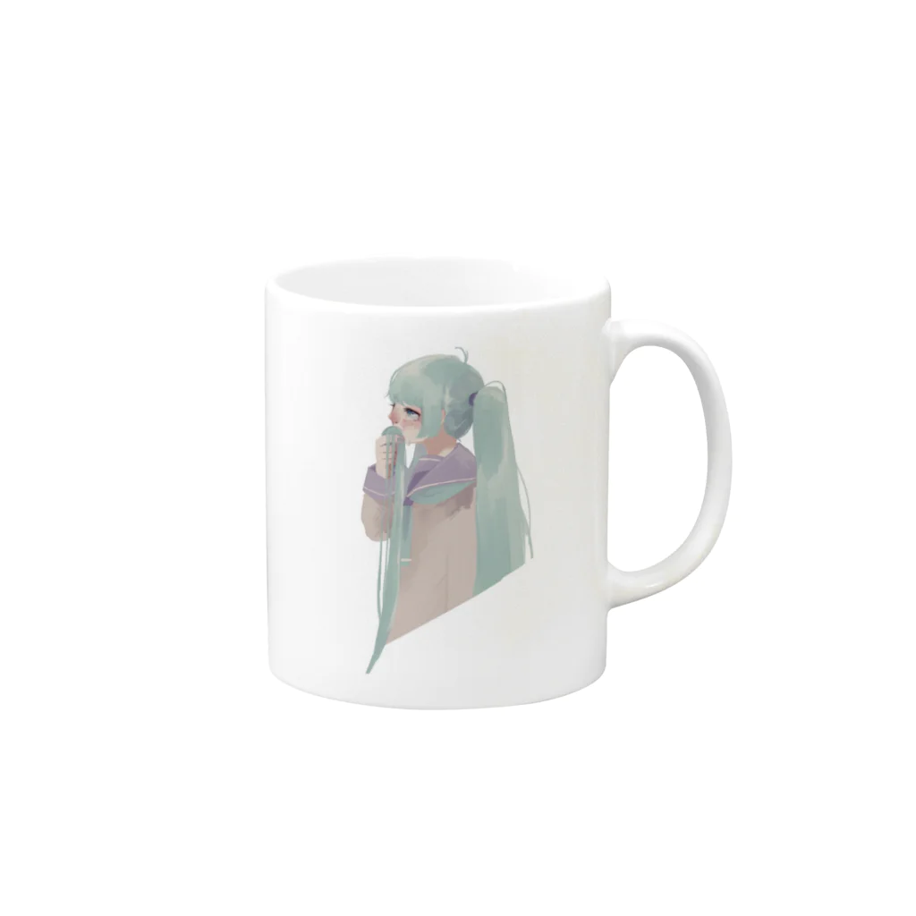 まつげに戻ったの▼ Mug :right side of the handle