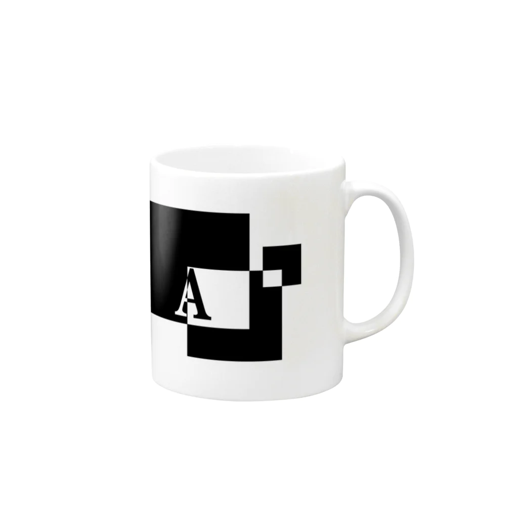 シンプルデザイン：Ｔシャツ・パーカー・スマートフォンケース・トートバッグ・マグカップのシンプルデザインアルファベットＡ Mug :right side of the handle