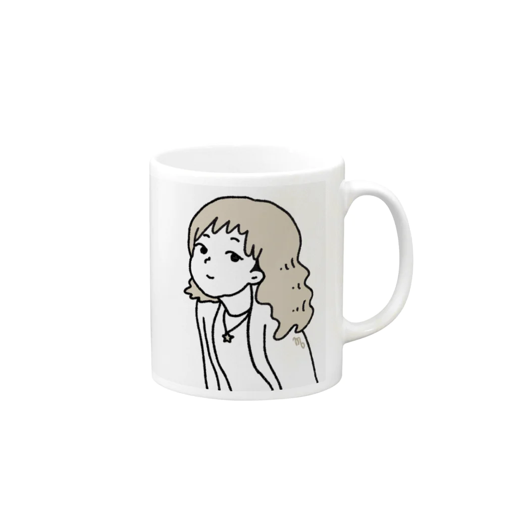 もっつマンのわたし Mug :right side of the handle