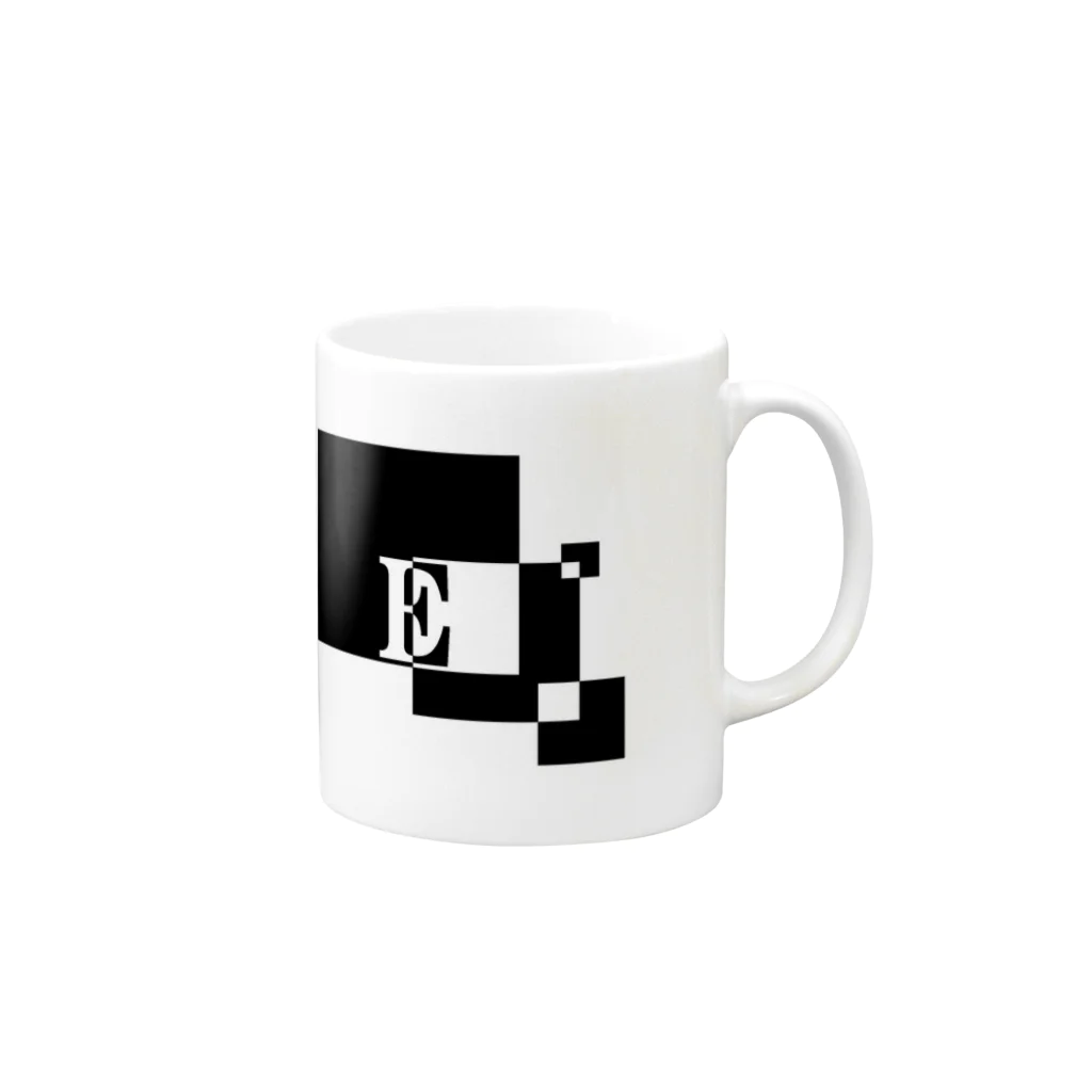 シンプルデザイン：Ｔシャツ・パーカー・スマートフォンケース・トートバッグ・マグカップのシンプルデザインアルファベットE Mug :right side of the handle