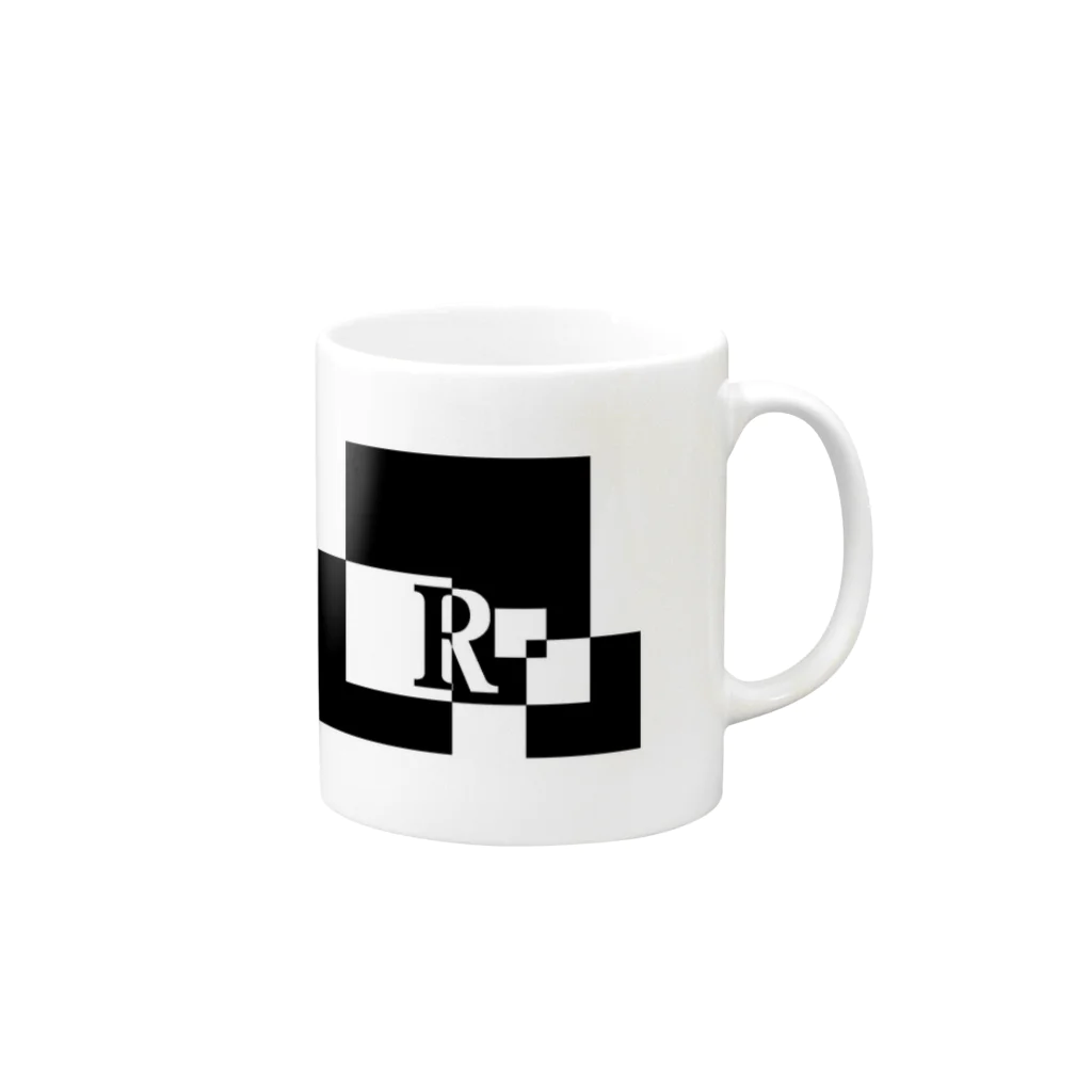 シンプルデザイン：Ｔシャツ・パーカー・スマートフォンケース・トートバッグ・マグカップのシンプルデザインアルファベットR Mug :right side of the handle