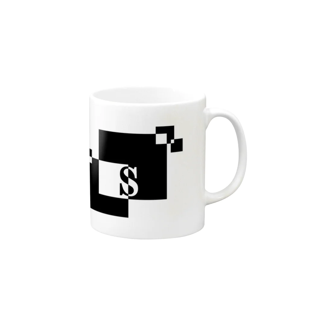 シンプルデザイン：Ｔシャツ・パーカー・スマートフォンケース・トートバッグ・マグカップのシンプルデザインアルファベットS Mug :right side of the handle