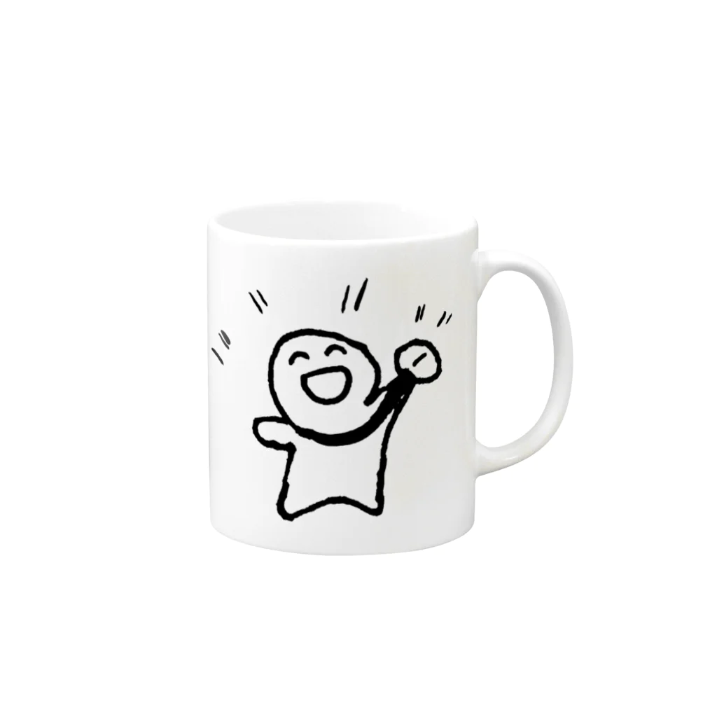 てがきですの屋さんのメダリスト！丸さん Mug :right side of the handle