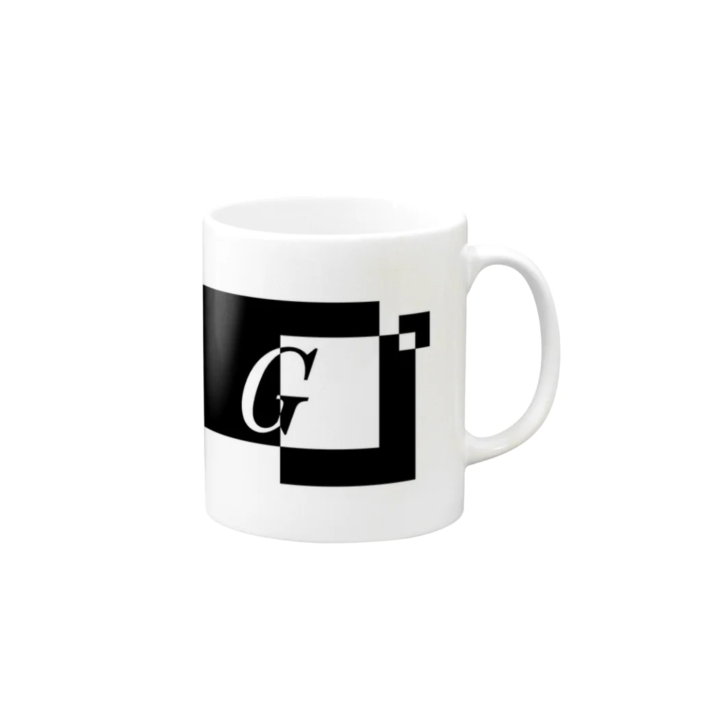 シンプルデザイン：Ｔシャツ・パーカー・スマートフォンケース・トートバッグ・マグカップのシンプルデザインアルファベットG Mug :right side of the handle