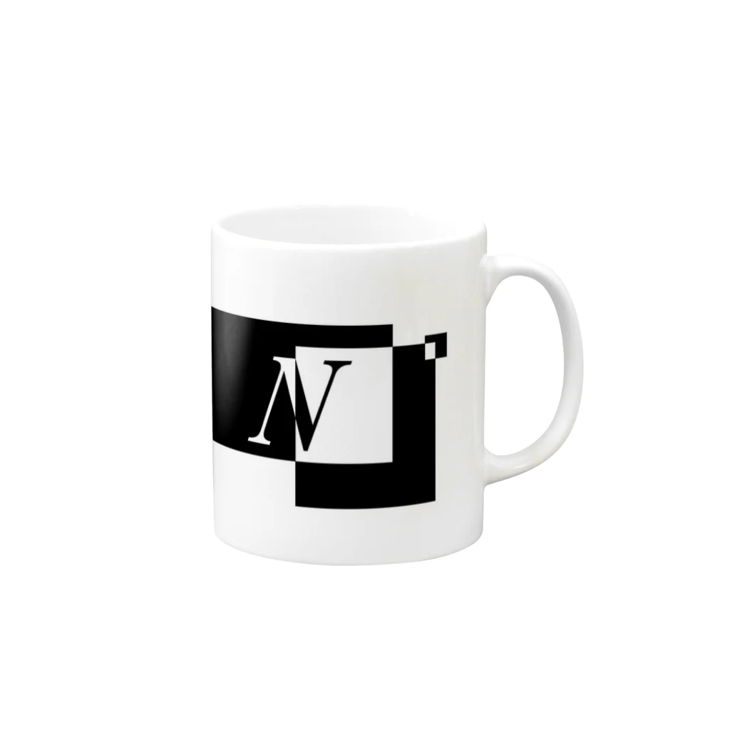 シンプルデザイン：Ｔシャツ・パーカー・スマートフォンケース・トートバッグ・マグカップのシンプルデザインアルファベットN Mug :right side of the handle