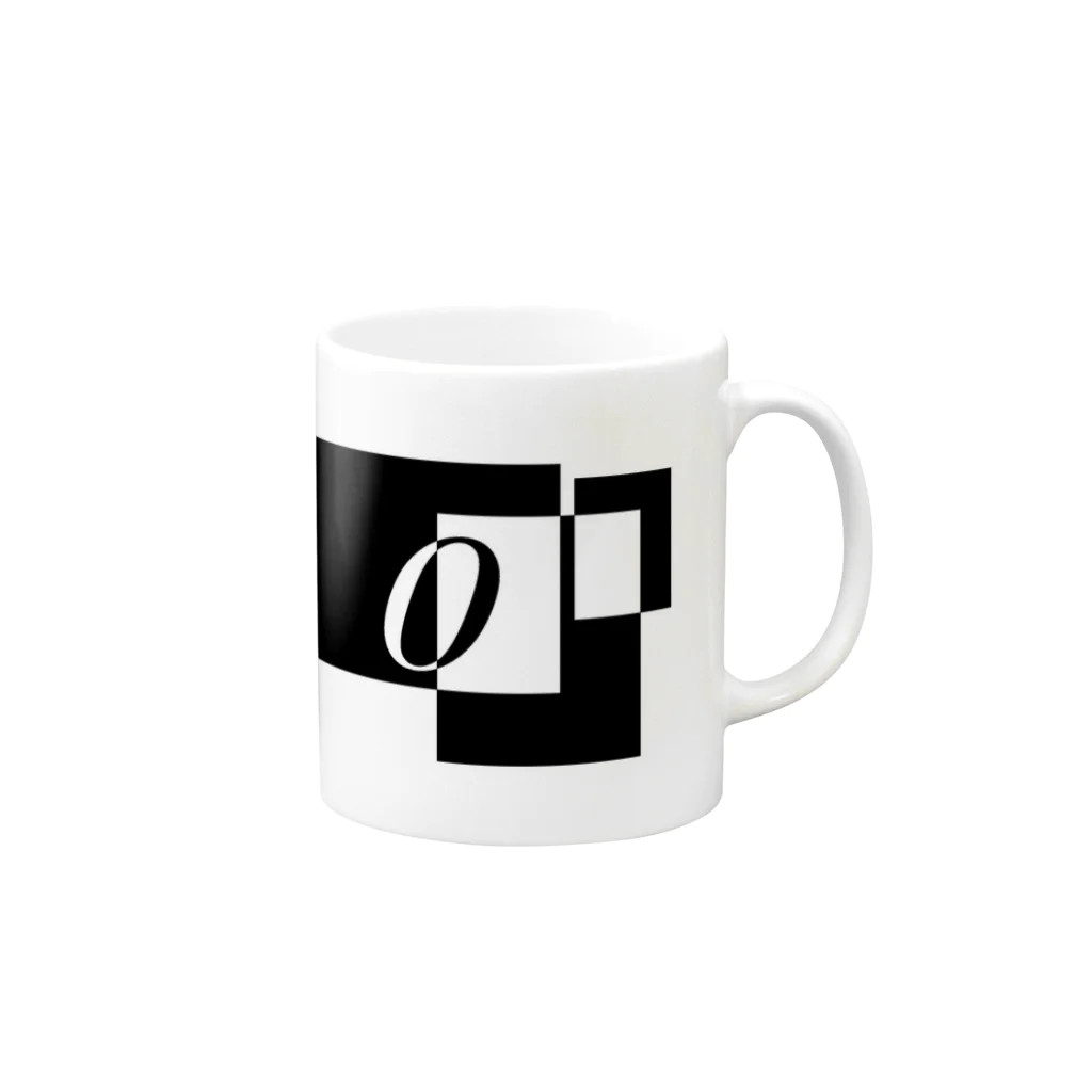 シンプルデザイン：Ｔシャツ・パーカー・スマートフォンケース・トートバッグ・マグカップのシンプルデザインアルファベットO Mug :right side of the handle
