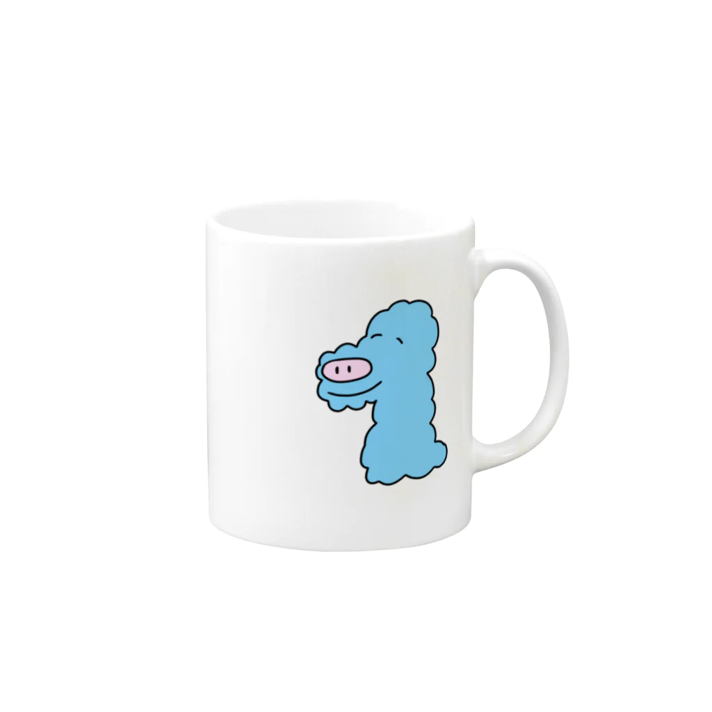 mobmobのくもりゅうくん Mug :right side of the handle