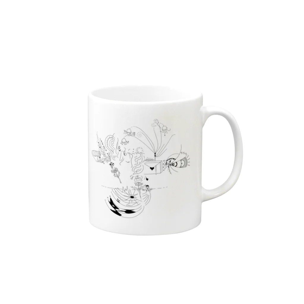 （ -ヨ ロ ズ ヨ- )の片想い Mug :right side of the handle