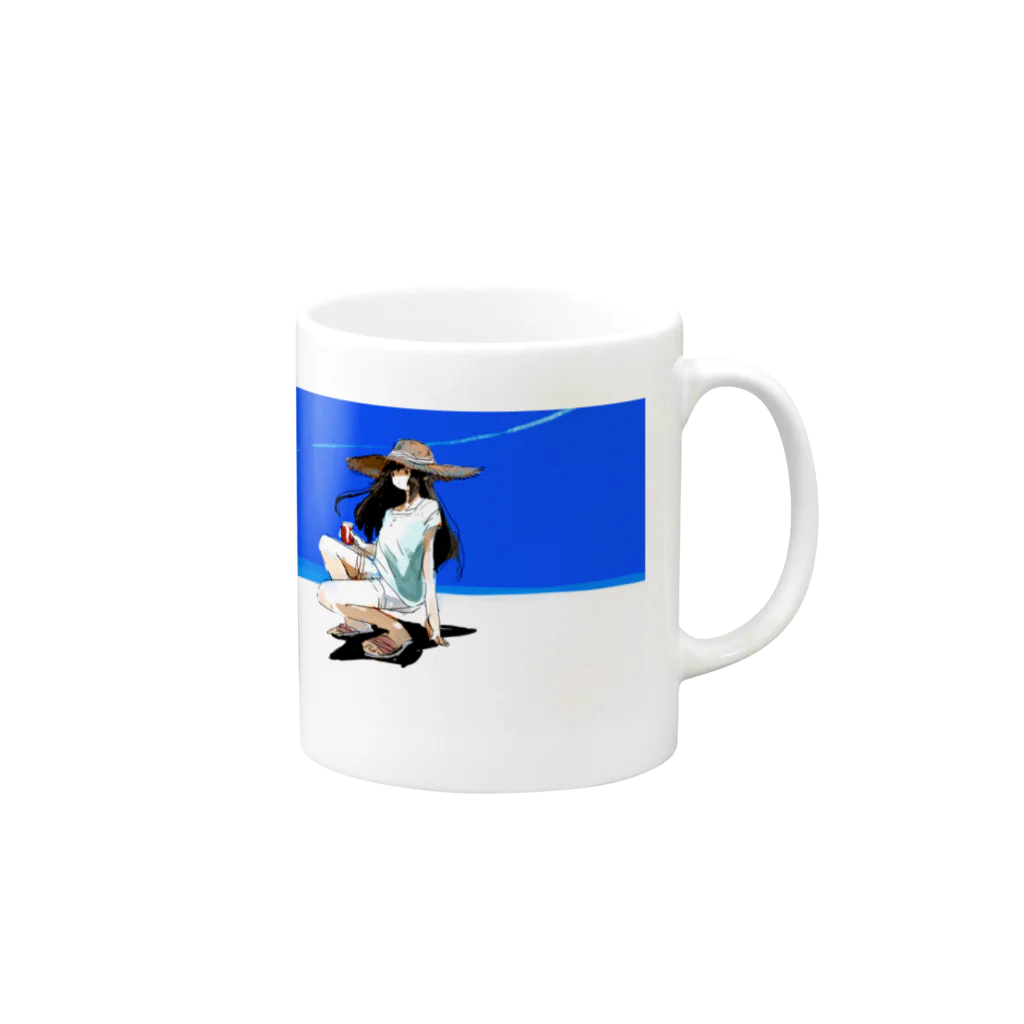 絆創膏の夏 Mug :right side of the handle