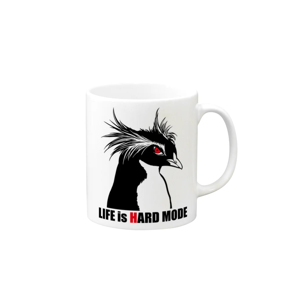 トマトカゲのハードモードなイワトビペンギン Mug :right side of the handle