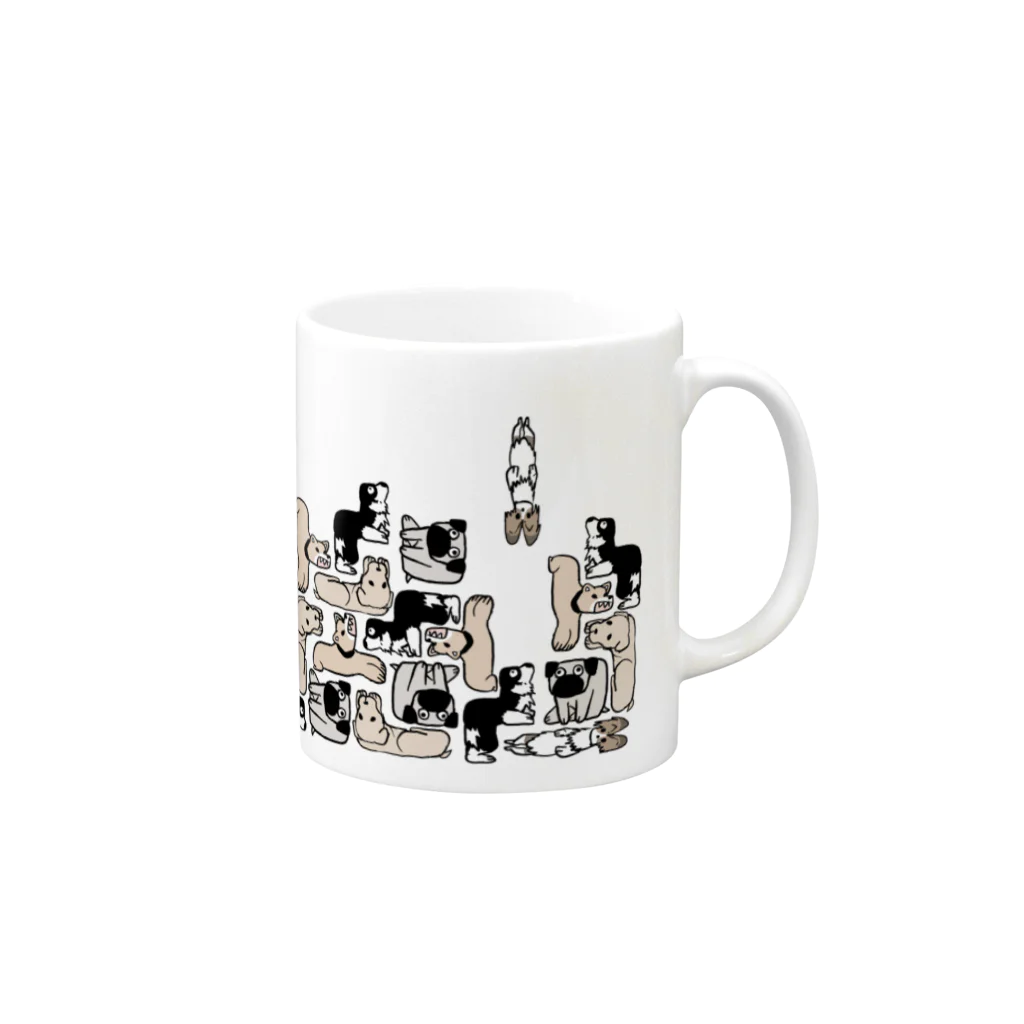 SHOP BØWNTENの犬ブロック Mug :right side of the handle