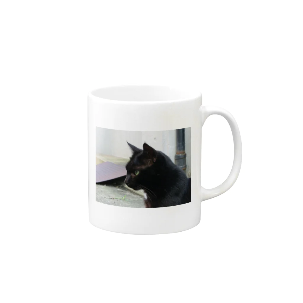 月詞みゅーの黒猫。 Mug :right side of the handle
