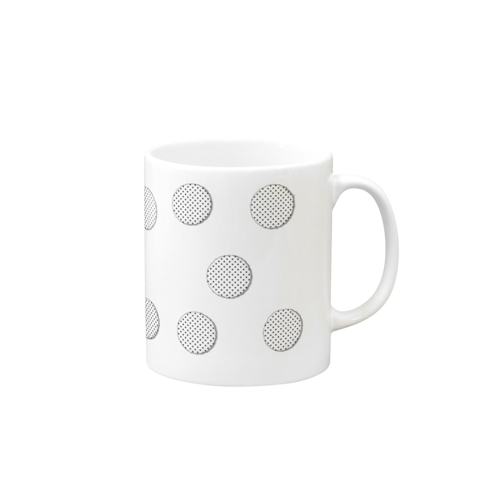 ミラくまのドット柄 Mug :right side of the handle