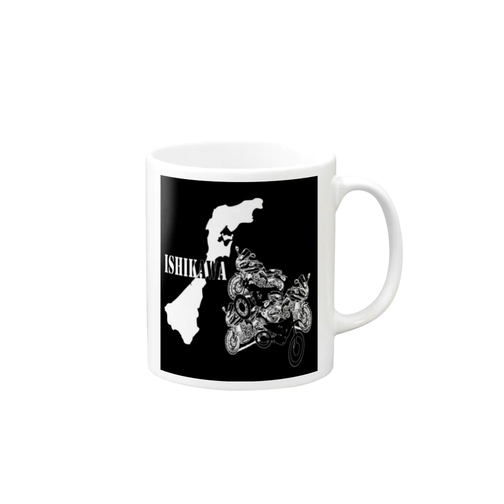 ISHIKAWA TOURING TEAM公式の石川　バイク　マグカップ Mug :right side of the handle