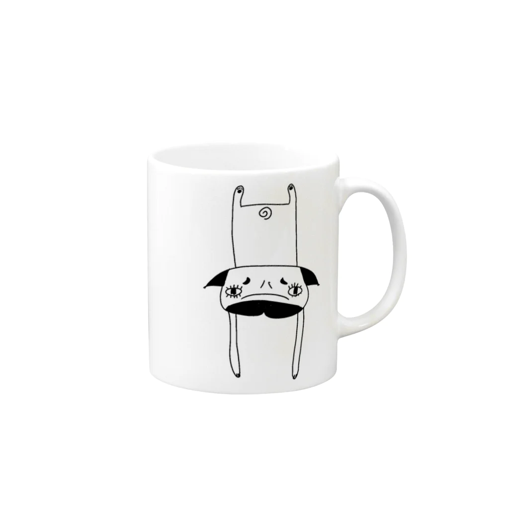 WANS.tokyoのフライング PUGPUG Mug :right side of the handle