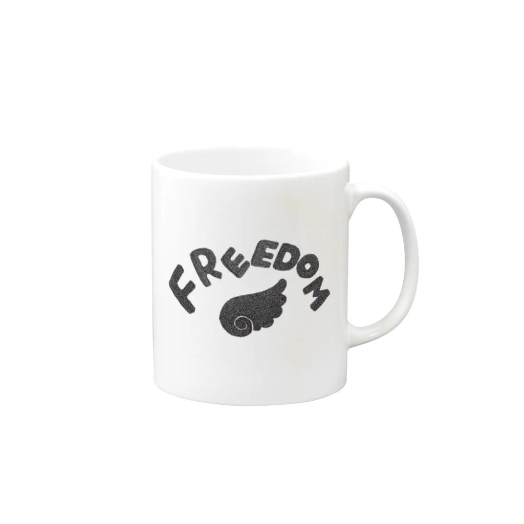 木村 紗のFREEDOM Mug :right side of the handle