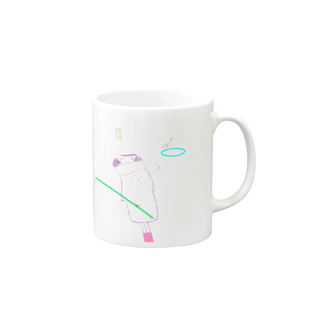 hisanoの冬の釣り堀 Mug :right side of the handle