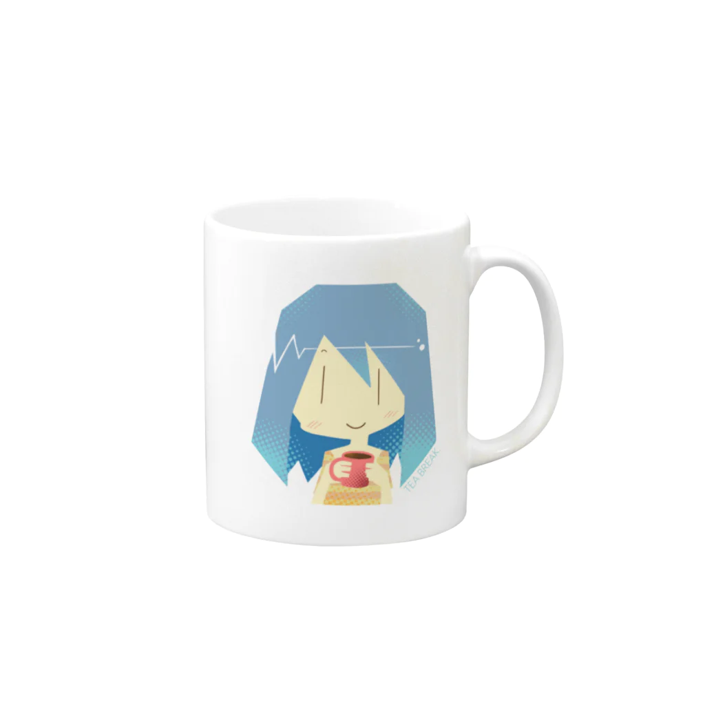 うーさんのティーブレイク Mug :right side of the handle