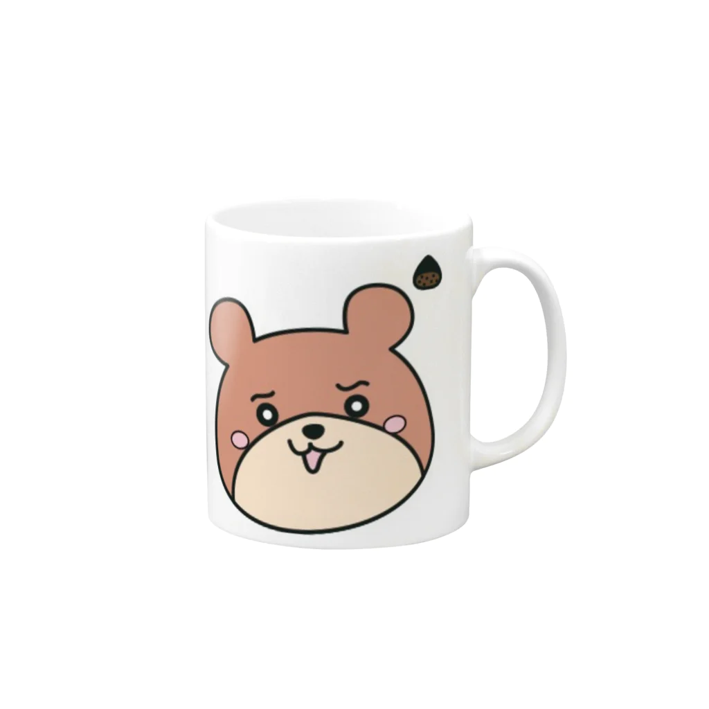 くまろんの◼︎くまろん◼︎ちょっぴりプンプンモード Mug :right side of the handle