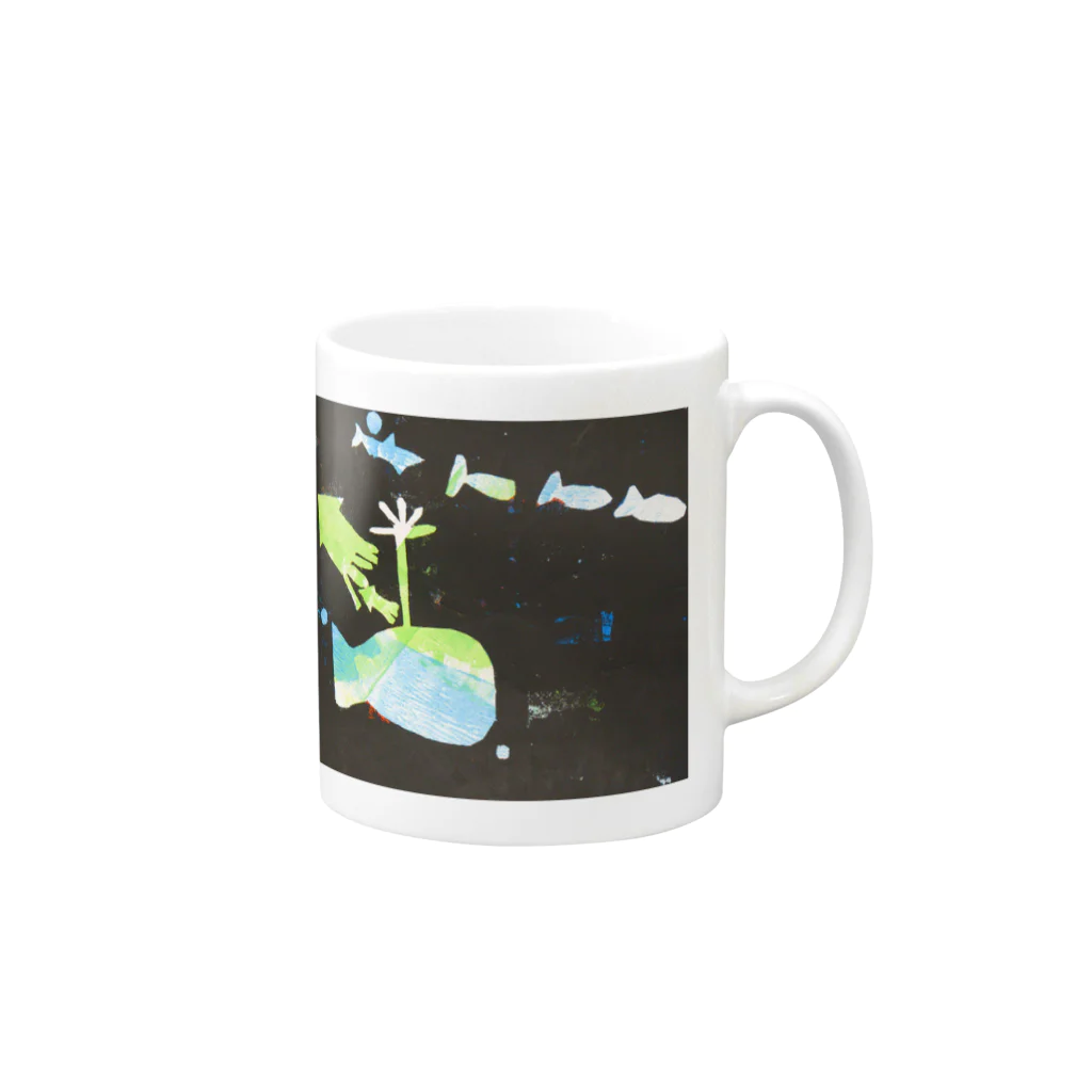 マフィンの宇宙にいる魚 Mug :right side of the handle