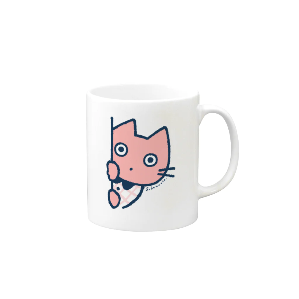 そで まくろ 【サヨコノミセ】のシャツ猫　マグカップ Mug :right side of the handle