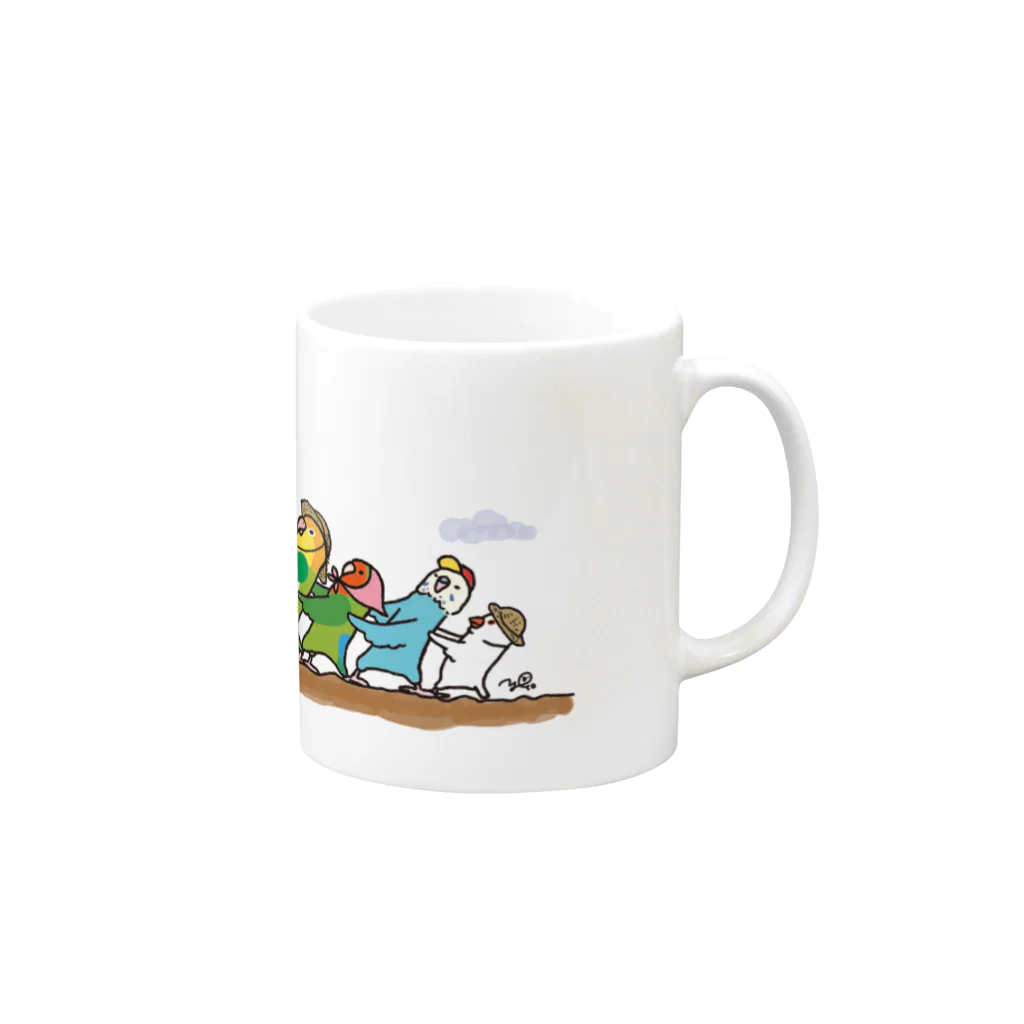 オグチヨーコの大きな大きなオカメ Mug :right side of the handle