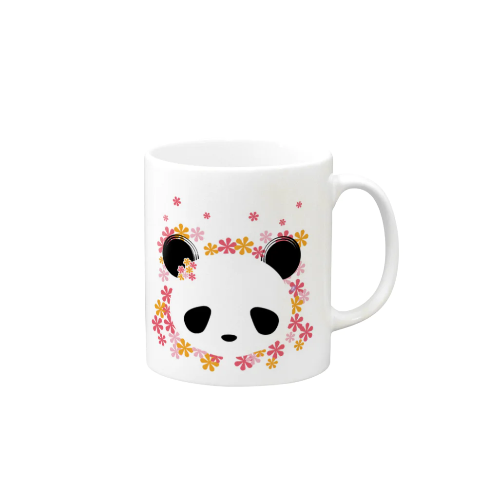 熊猫惑星の花パンダ Mug :right side of the handle