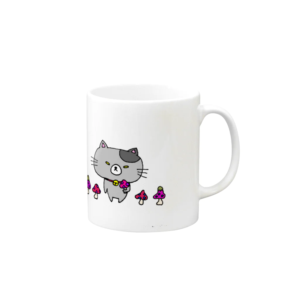 しょうゆごはんのつり目にゃんこのにぼし Mug :right side of the handle