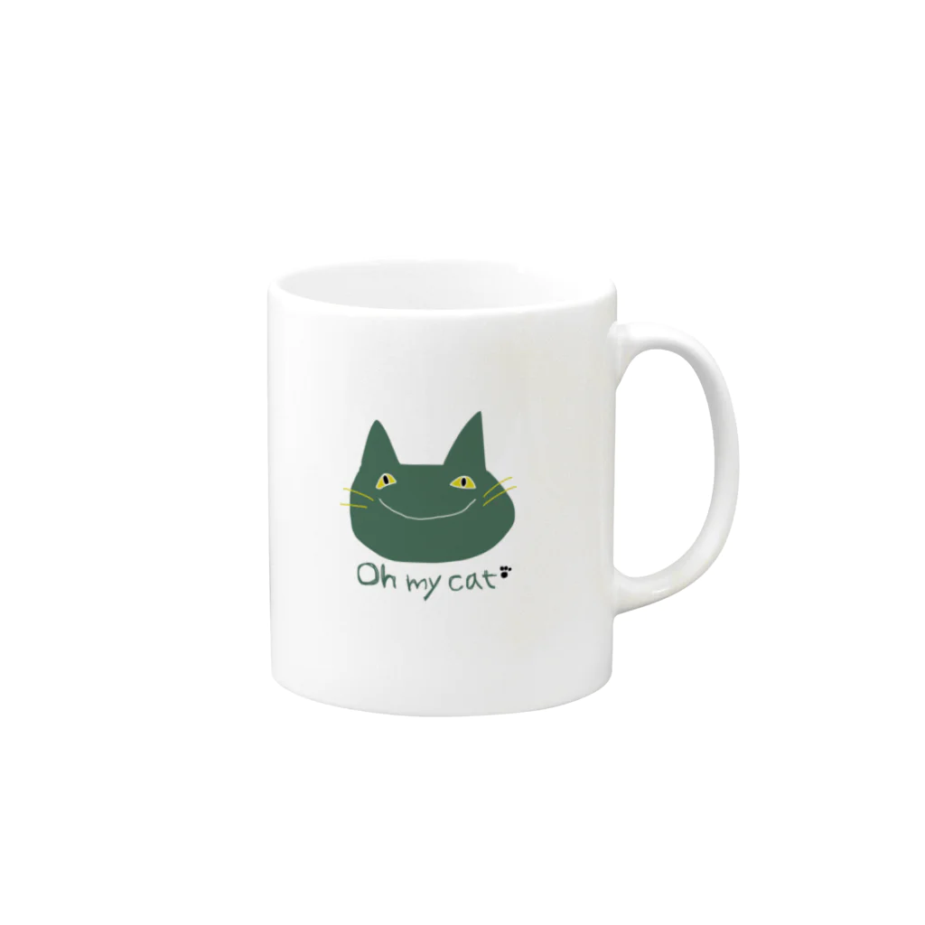 Sheiscrazyのオーマイキャット Mug :right side of the handle