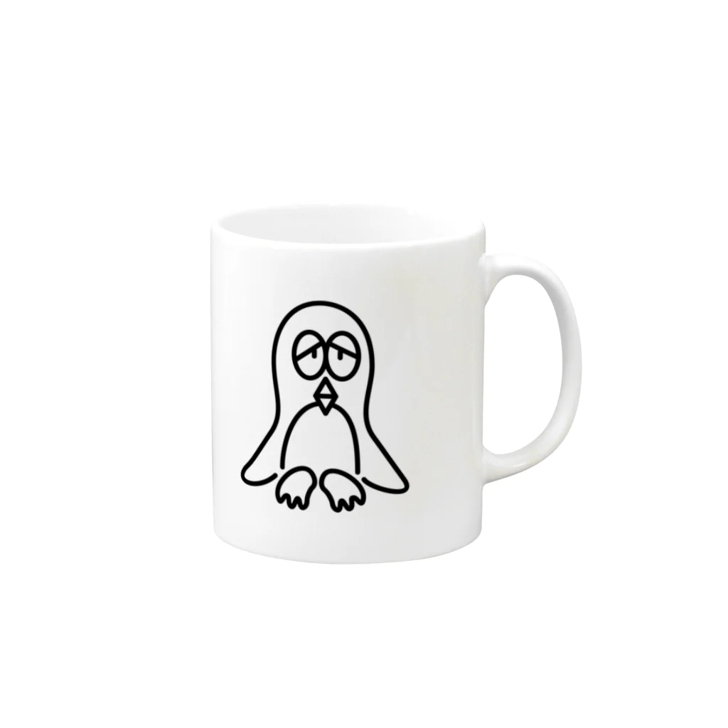 単なるヲタ男なディープグッズのraPenguin MONO Mug :right side of the handle