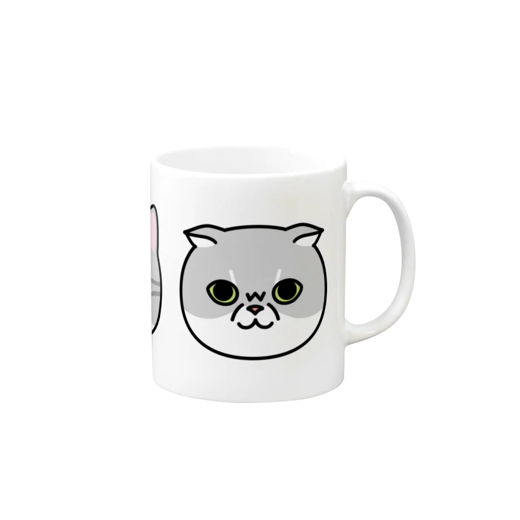 umeumeのグレネコ Mug :right side of the handle