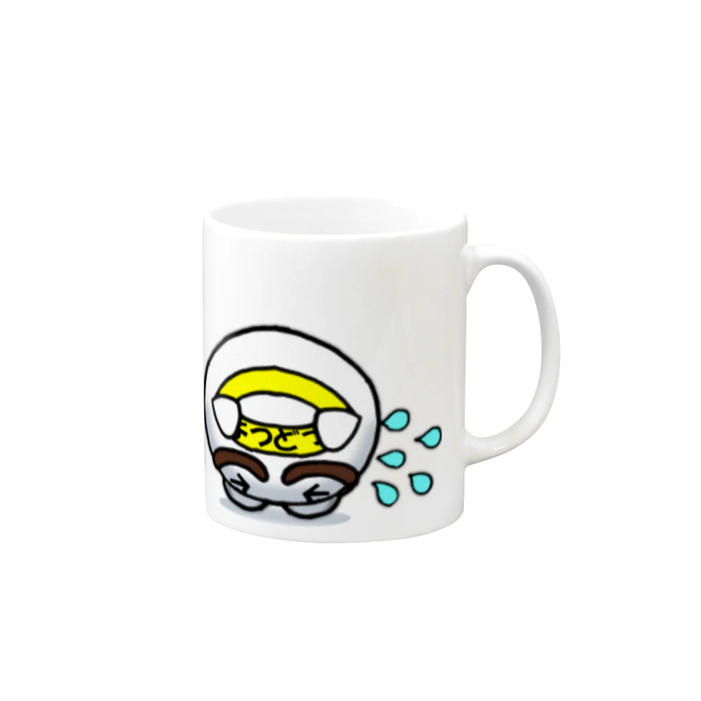 ちっちゅうスタンプ☻おでん千代田中学校の四街道非公認キャラクターよつどうくん Mug :right side of the handle