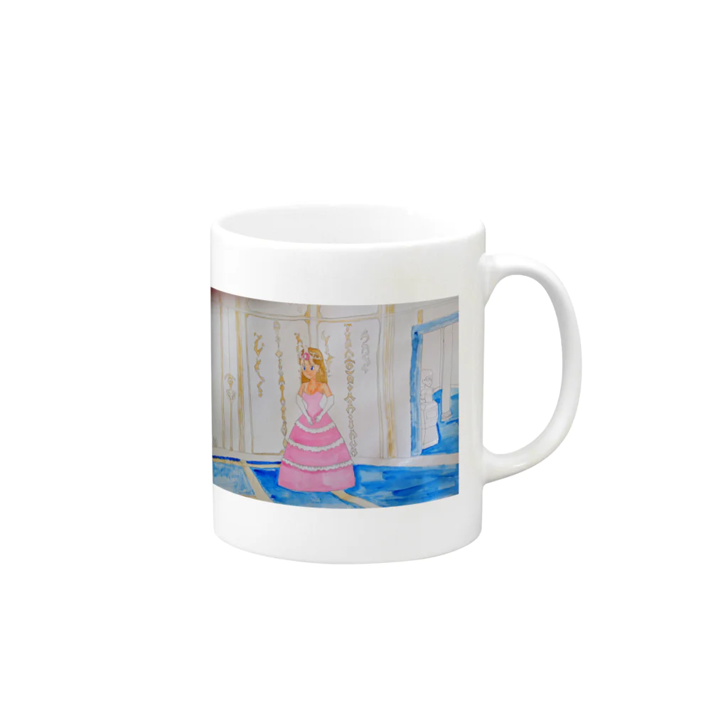 LIONの信仰的ショップの宮廷のプリンセス Mug :right side of the handle