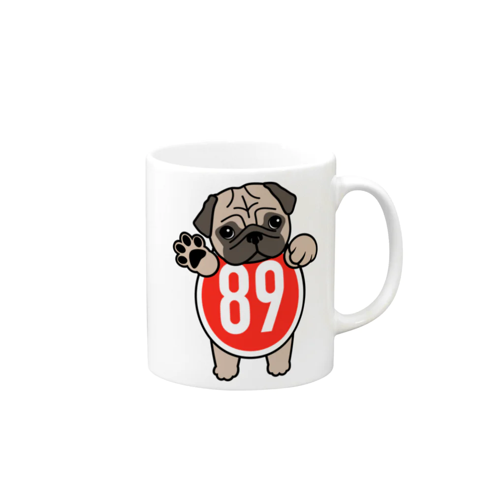 パグ PUG ぱぐ  OHMAI GALLERYのパグ-ぱぐ-PUG-パーグー グッズ マグカップの取っ手の右面