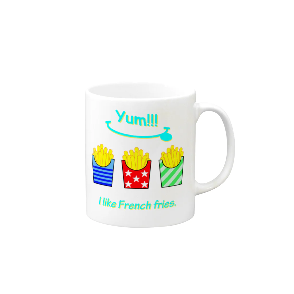 Yokokkoの店のI💛French fries Mug :right side of the handle