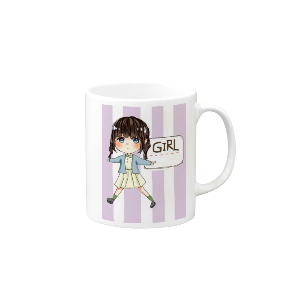 あひるのGIRL Mug :right side of the handle