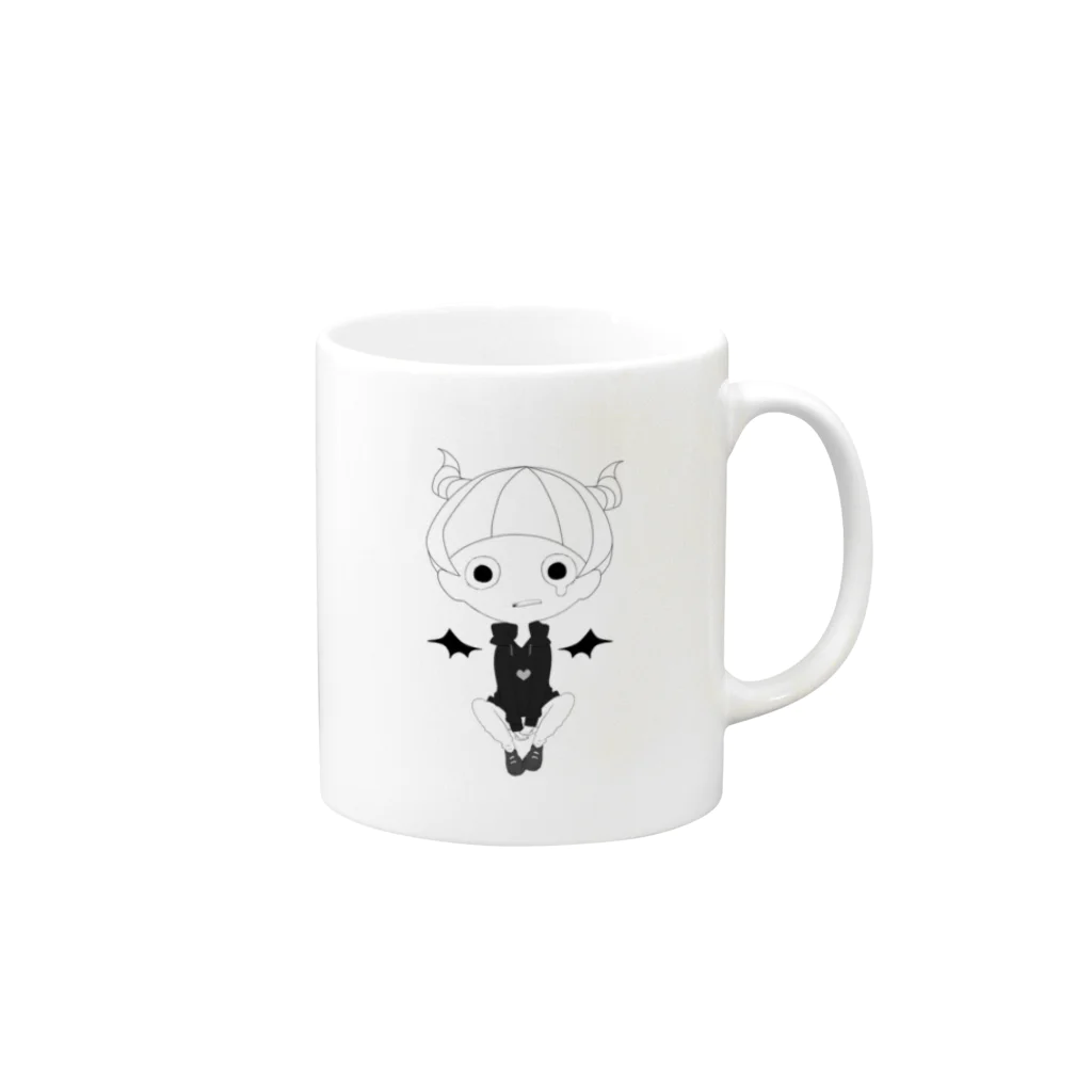 カメレオンのゾンビのきみはわるいこ Mug :right side of the handle