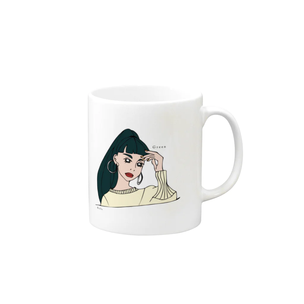 asukaのGreenちゃん Mug :right side of the handle