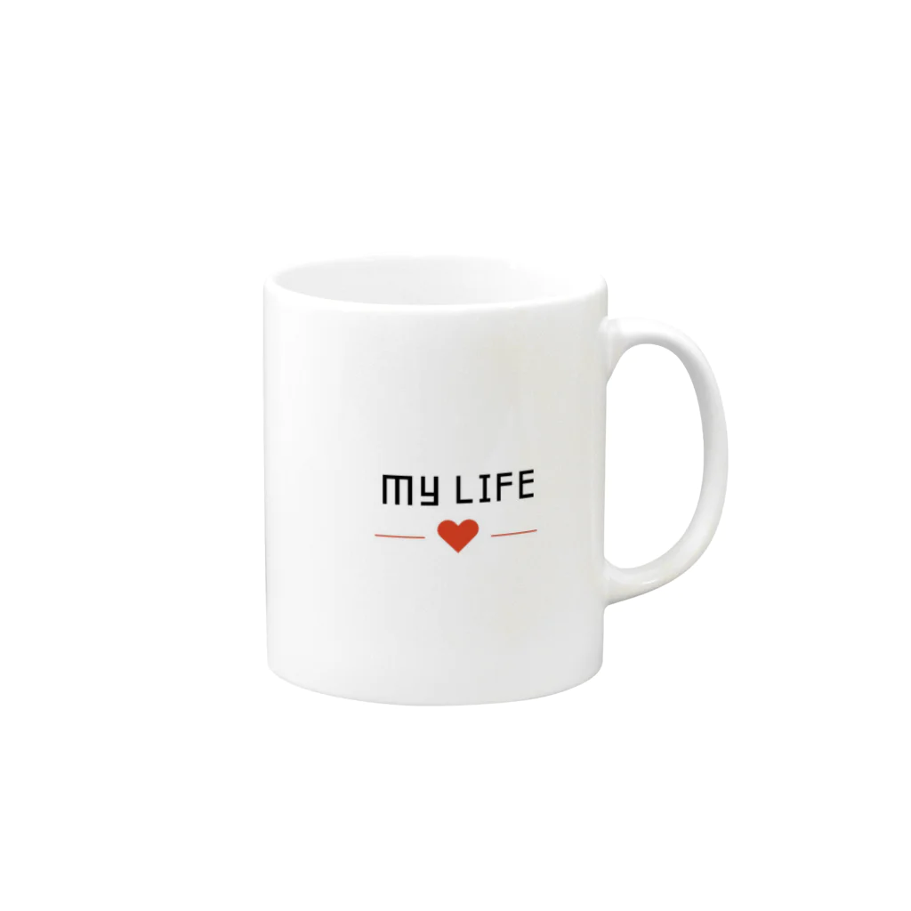 やまだのデザインのMY LIFE マグカップの取っ手の右面