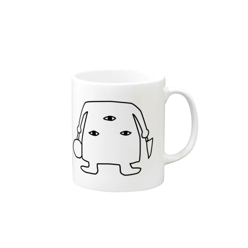 オオバ=タンの三つ目 Mug :right side of the handle