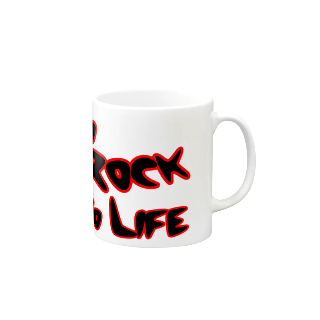 AAAstarsのＮｏ　Ｒｏｃｋ　Ｎｏ　Ｌｉｆｅ Mug :right side of the handle