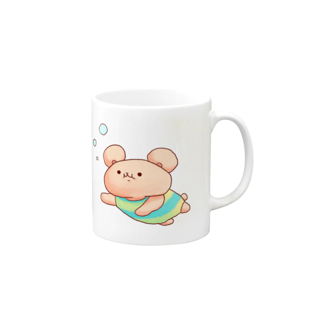 ましゅじろうのすいすい Mug :right side of the handle