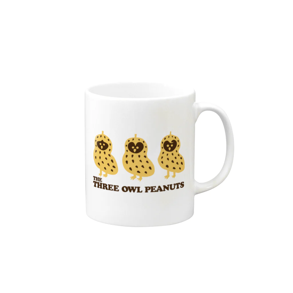 Takechan shopの【THE THREE OWL PEANUTS】 マグカップの取っ手の右面