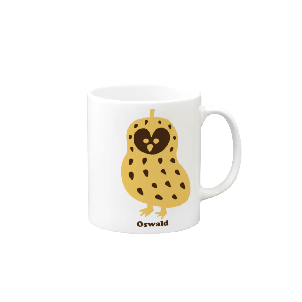 Takechan shopの【THE THREE OWL PEANUTS】Oswald Mug :right side of the handle