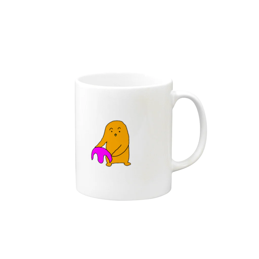 surumenosmellshopのズラとりペンギン Mug :right side of the handle